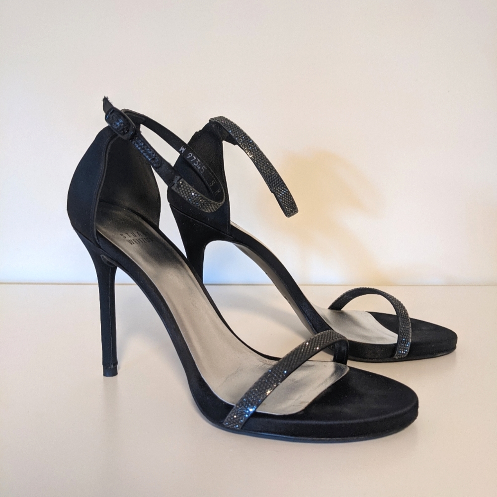 Stuart Weitzman black crystal heels